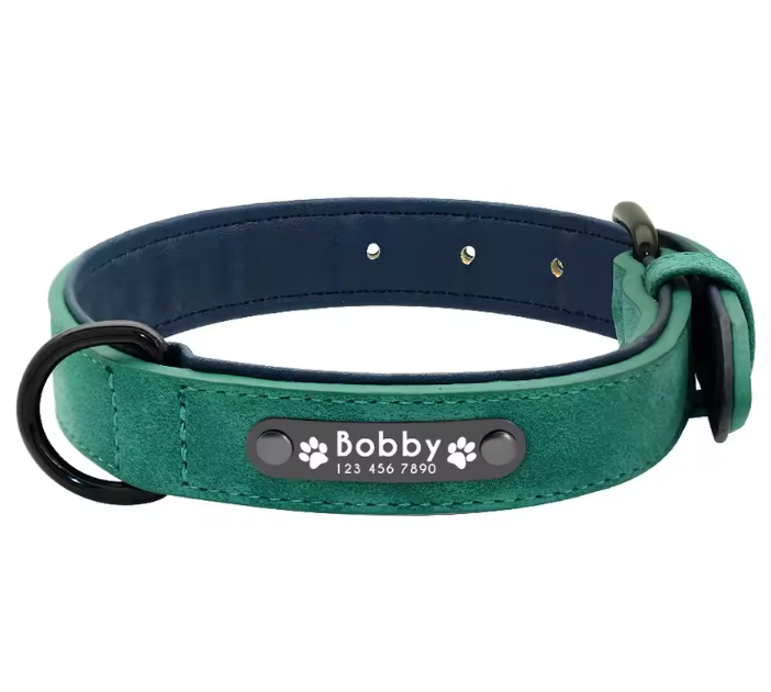 Luxury Name Tag Leather Collar