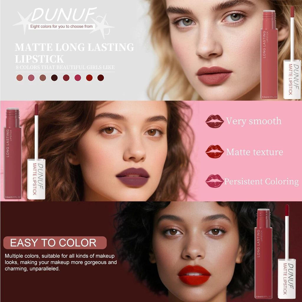 8-Color Matte Long Lasting Lipstick Set