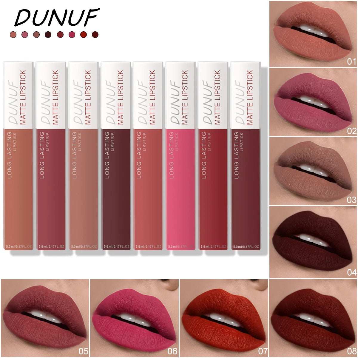 8-Color Matte Long Lasting Lipstick Set